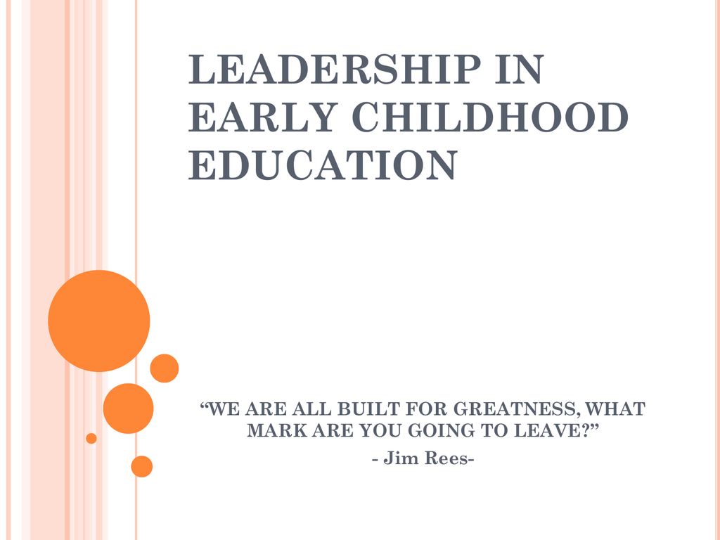 Leadership in ece