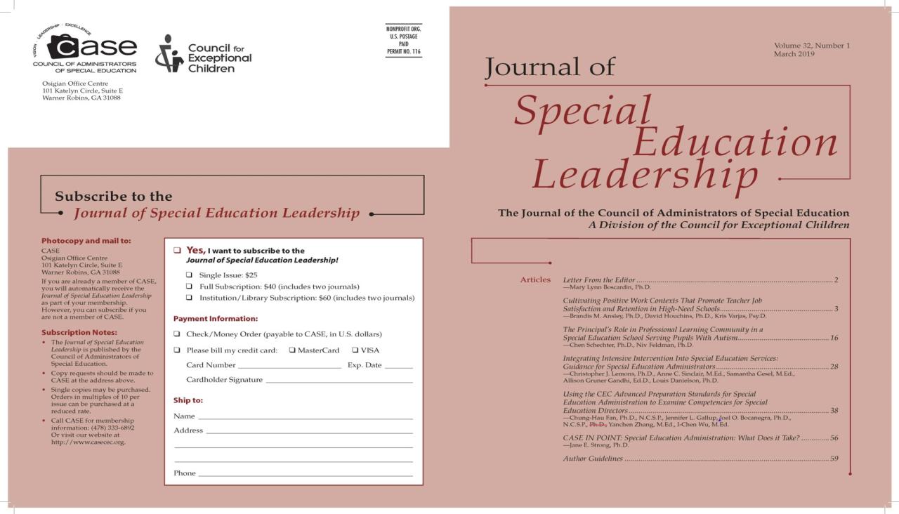 Leadership in special education