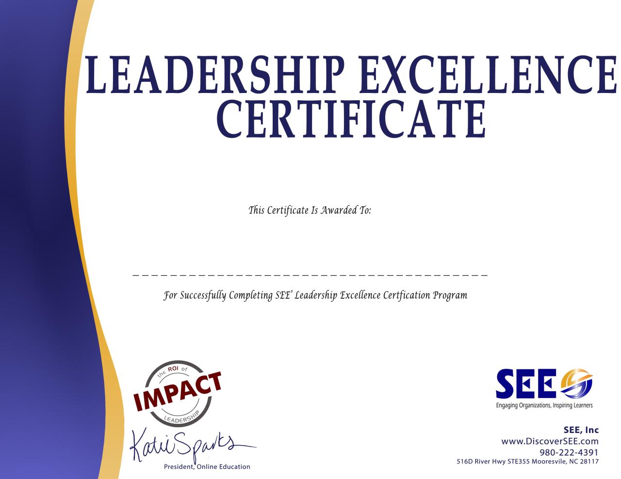 Online educational leadership certificate