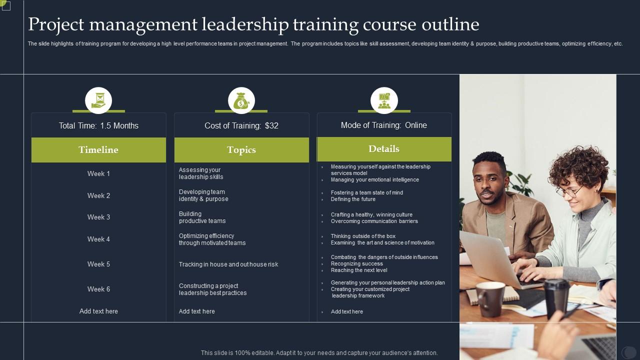 Project management leadership training