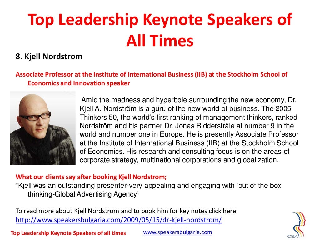 Keynote speakers on leadership